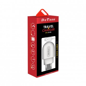 DeTech univerzální adaptér s lighting kabelem 1m - bílý