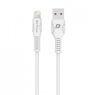 Datový kabel DeTech DE-C27i, lightning, bílý (iPhone 5/6/7/SE) - 1 m