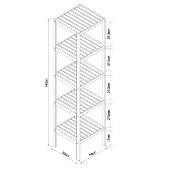 Schütte Bambusová police s 5 přihrádkami ( BMBA02-REG51 )
