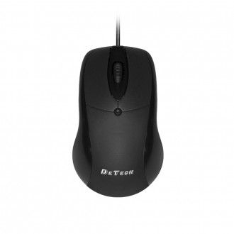 DeTech Optická drátová myš - černá