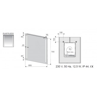 Zrcadlo s LED osvětlením Naturel Iluxit 60x70 cm ZIL6070LEDS