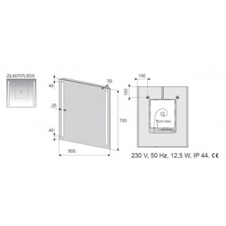 Zrcadlo s LED osvětlením Naturel Iluxit 80x70 cm ZIL8070TLEDS