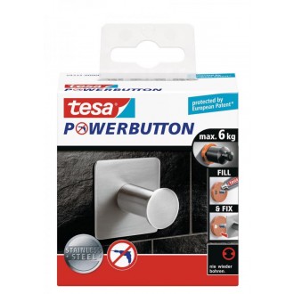 Háček Tesa Powerbutton nerez