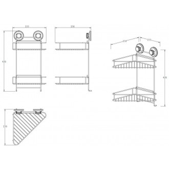 Rohová polička Multi Ecoloc chrom