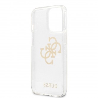 Guess TPU Big 4G Full Glitter Zadní Kryt pro iPhone 13 Pro Transparent