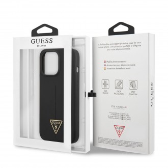 Guess Silicone Line Triangle Zadní Kryt pro iPhone 13 Pro Black