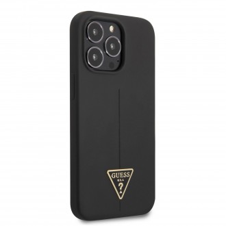 Guess Silicone Line Triangle Zadní Kryt pro iPhone 13 Pro Black
