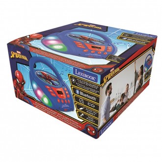 Přenosný Bluetooth CD přehrávač Spider-Man se světelnými efekty
