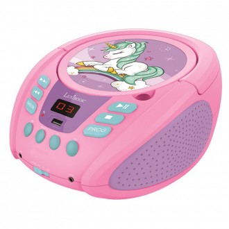 Přenosný Bluetooth CD přehrávač Jednorožec se světelnými efekty