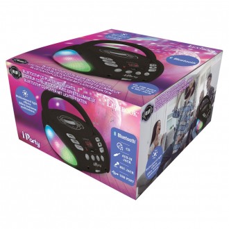 Přenosný Bluetooth CD přehrávač iParty se světelnými efekty