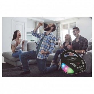 Přenosný Bluetooth CD přehrávač iParty se světelnými efekty