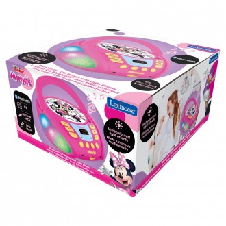 Přenosný Bluetooth CD přehrávač Disney Minnie se světelnými efekty