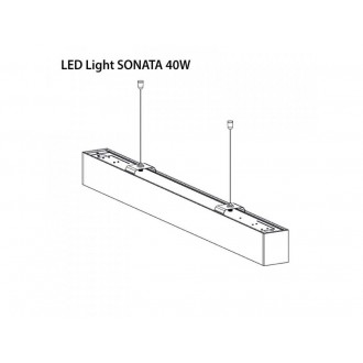 2R LED lineární závěsné svítidlo 40W-4000K-IP20-stříbrné SKU15241