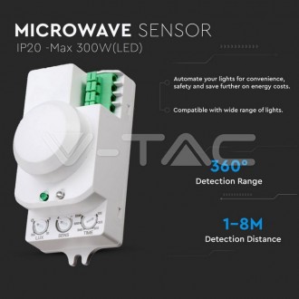 V-TAC Mikrovlnný Pohybový senzor 360 °-VT-8077 VT-8077