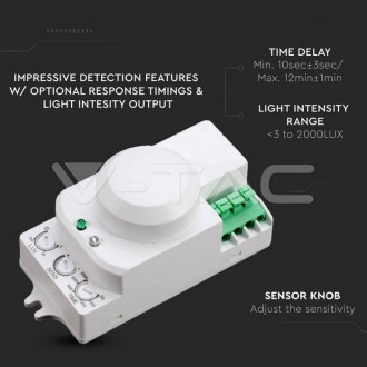 V-TAC Mikrovlnný Pohybový senzor 360 °-VT-8077 VT-8077