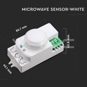 V-TAC Mikrovlnný Pohybový senzor 360 °-VT-8077 VT-8077