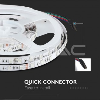 V-TAC LED pásek RGB 9W 24V IP20 SMD 5050-VT-5050-10M VT-5050
