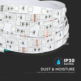 V-TAC LED pásek RGB 9W 24V IP20 SMD 5050-VT-5050-10M VT-5050