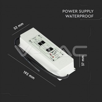 V-TAC Napájecí adaptér pro LED pásky 100W- 8,3A -12V- IP67-plastový VT-22105
