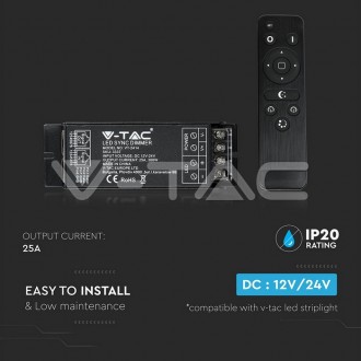 V-TAC LED dálkový ovladač+ stmívač-14 tlačítek-300W-25A-VT-2414 VT-2414