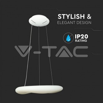 V-TAC Designový LED lustr 32W -3100LM-Stmívatelný-bílý SKU3958