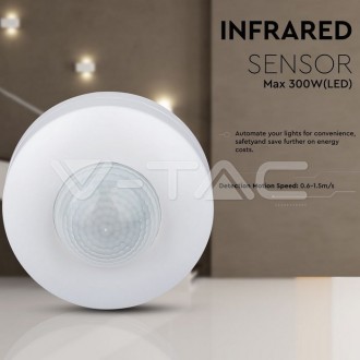 V-TAC Infračervený Pohybový senzor bílý 360°-IP20 SKU4968