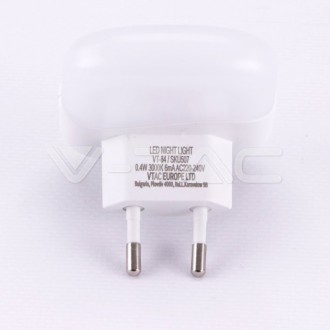 V-TAC LED noční světlo se senzorem 0.4W-10LM-2XUSB-hranaté SKU508