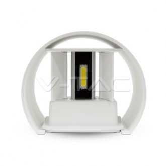 V-TAC Nástěnné LED svítidlo 6W-3000K-IP65-kulaté bílé-VT-756 SKU7082