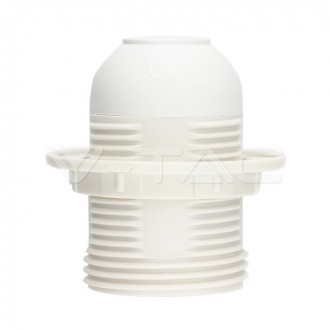 V-TAC Objímka pro žárovku E27-termoplast-bílá SKU8839