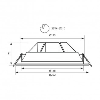 VIVALUX LED panel stropní 25W-IP44-4000K-vestavný-kulatý VIV003555