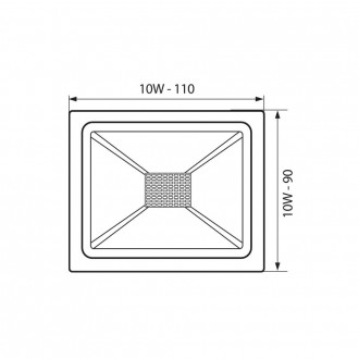 VIVALUX LED reflektor 10W-4000K-IP65-230V-černý VIV003603