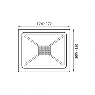 VIVALUX LED reflektor 30W-4000K-IP65-230V-černý VIV003607