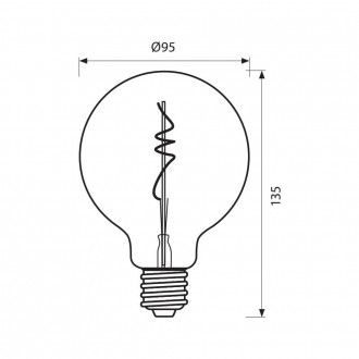 VIVALUX LED žárovka Filament E27-5W-2200K-GFD95-VIV004179 VIV004179
