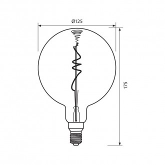 VIVALUX LED žárovka Filament 5W - E27- Ø125x175mm-teplá bílá VIV004180