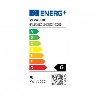 VIVALUX LED žárovka Filament 5W - E27- Ø125x175mm-teplá bílá VIV004180