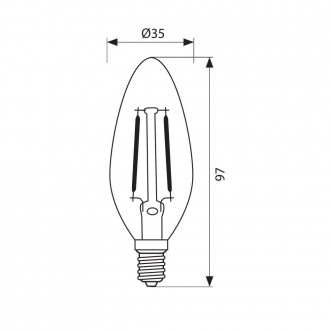 VIVALUX LED žárovka E14, Filament 4W-2700K-BFV35-WW VIV004088