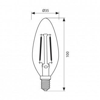 VIVALUX LED žárovka E14- Filament BF35-4W-3000K VIV003563