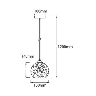 V-TAC LED závěsné svítidlo E27-3D-150 mm-VT-7015 VT-7015