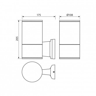 VIVALUX Venkovní fasádní LED osvětlení 1xE27 GR IP44 YORK VIV004266