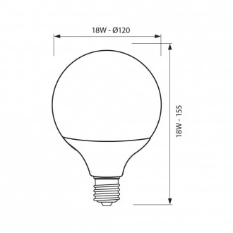 VIVALUX-LED žárovka E27-18W-1500LM-3000K-ORBI LED-G120 VIV003632