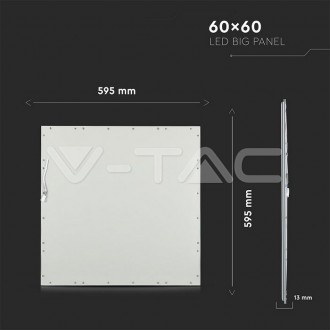 V-TAC LED panel stropní 29W-4000K-60x60 cm-podhledový čtverec barevná teplota (К): studená bílá VT-6129-6