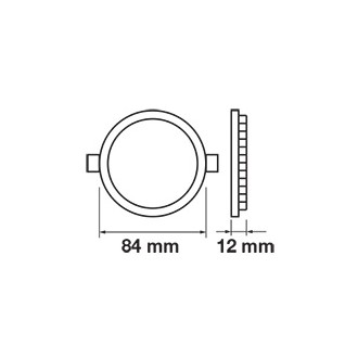 V-TAC LED panel stropní 3W-IP20-vestavný kulatý-bílý barevná teplota (К): denní bílá VT-307 RD