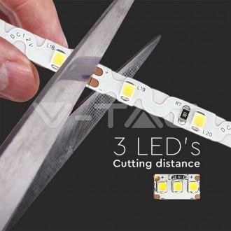 V-TAC LED pásek 4W/m-12V-IP20-SMD 2835-VT-2835-60-S barevná teplota (К): studená bílá / 6400K VT-2835-60-S