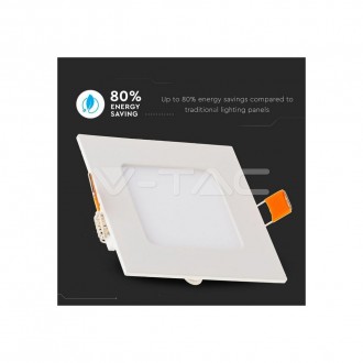 LED panel 12W-1000lm-IP20-VT-1207-čtvercový-podhledový-V-TAC barevná teplota (К): denní bílá / 4000K VT-1207