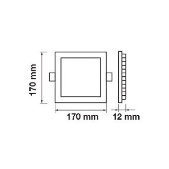 LED panel 12W-1000lm-IP20-VT-1207-čtvercový-podhledový-V-TAC barevná teplota (К): denní bílá / 4000K VT-1207