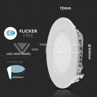V-TAC LED panel podhledový kulatý 22W-IP20-bílý barevná teplota (К): studená bílá / 6400K VT-2207RD