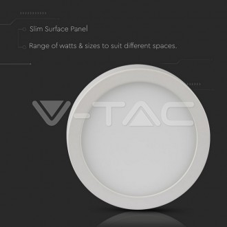 V-TAC LED panel stropní 18W-IP20-přisazený kulatý barevná teplota (К): teplá bílá / 3000K SKU4916