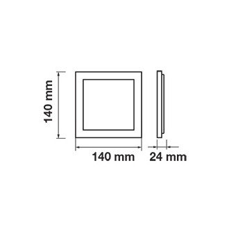 V-TAC LED panel 12W-IP20-900LM-přisazený čtverec barevná teplota (К): teplá bílá / 3000K SKU4913