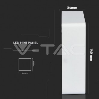V-TAC LED panel 12W-IP20-900LM-přisazený čtverec barevná teplota (К): teplá bílá / 3000K SKU4913