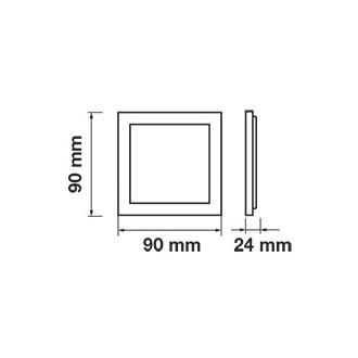 V-TAC LED panel 6W, 90x90mm, přisazený čtverec, bílý barevná teplota (К): denní bílá / 4000K VT-605SQ